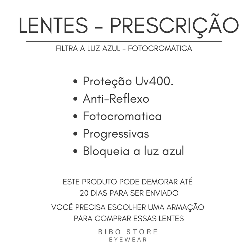 Lentes Foto cromáticas e Progressivas