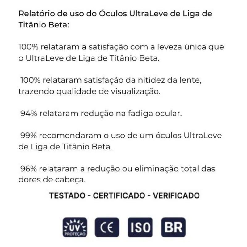 Óculos Titanium Ultraleve✔️ 2025