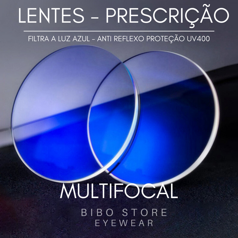 LENTES ANTI LUZ AZUL - ANTI REFLEXO - PROTEÇÃO UV400 - MULTIFOCAIS -RESINA [02] ✔️